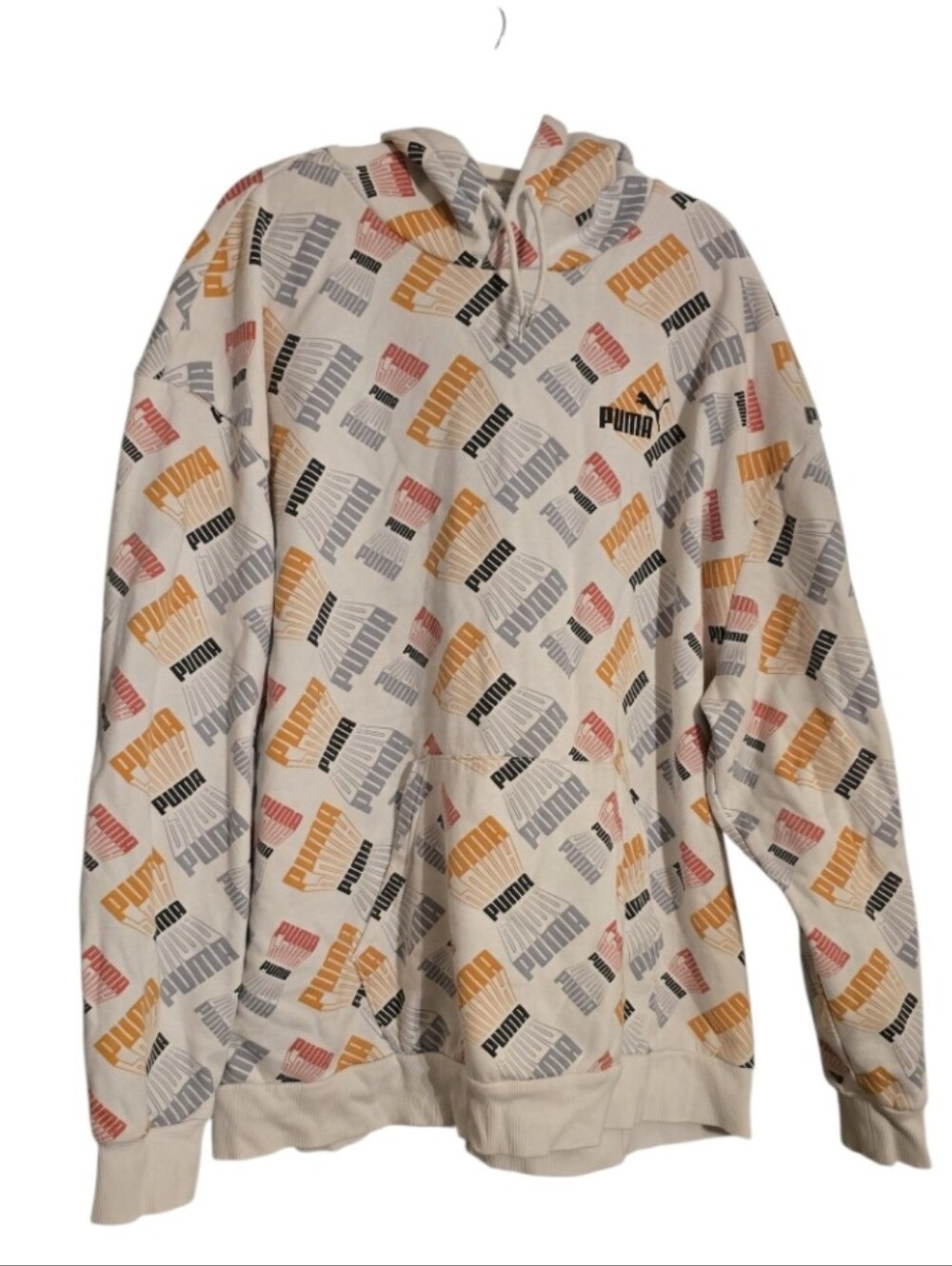 Puma Essentials & Logo All Over Print Hoodie Size XXL in EUC
